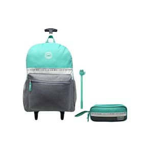 Mochila Feminina Rodinhas Moderna Adulto Juvenil Verde Água