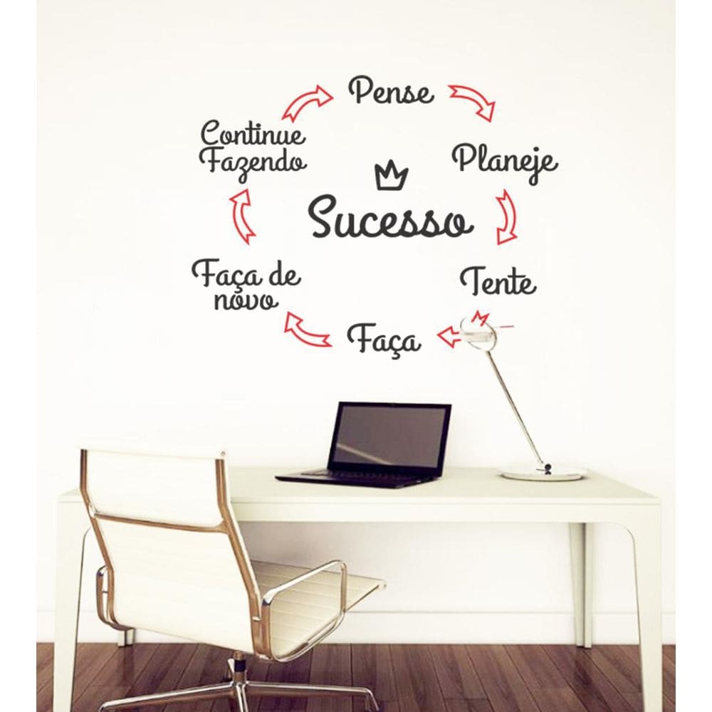 Adesivo Decorativo De Parede Frase Sucesso Decoração de casa
