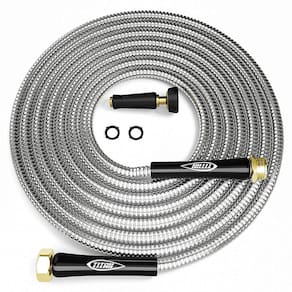 Mangueira de jardim Titan 304 de aço inoxidável 75 pés (22,86 m) 500 PSI