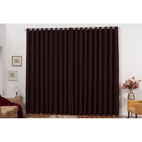 Cortina Blackout 4m x 2,5m em Tecido com Ilhós Tabaco