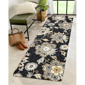 Tapete Lahome Floral Hallway Runner 60x180cm lavável antiderrapante
