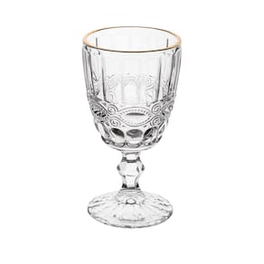Taça para Água de Vidro com Fio de Ouro Libélula 300ml