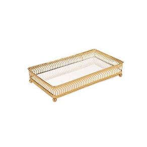 Bandeja Espelhada Retangular Em Metal 24x12,5cm Mart Dourado