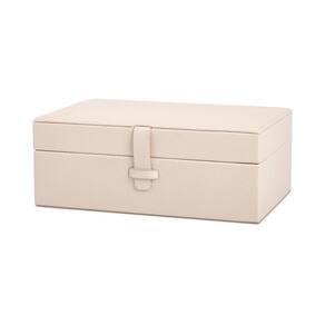 Caixa Retangular Em MDF Revestida Em PU Bege Mart 23,5x14,5cm