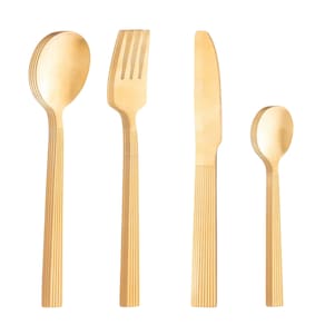 Faqueiro Em Inox Athenas Com 16 Peças Lyor Dourado