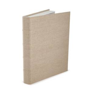 Livro Caixa Em MDF Com Revestimento Em Linho Bege Mart 31x24,5cm