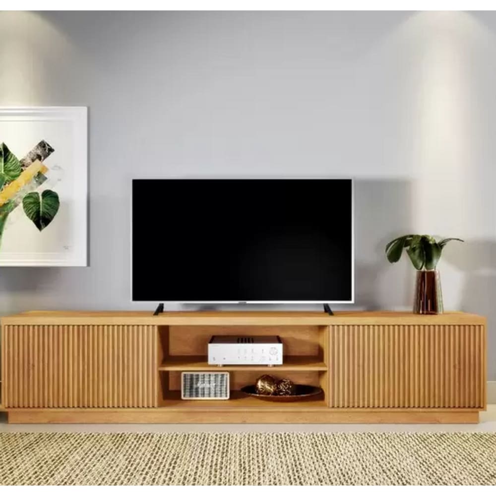 Rack Para Tv Até 75" 2 Portas 2 Nichos 2,20 Valencia Naturalle - Mavaular
