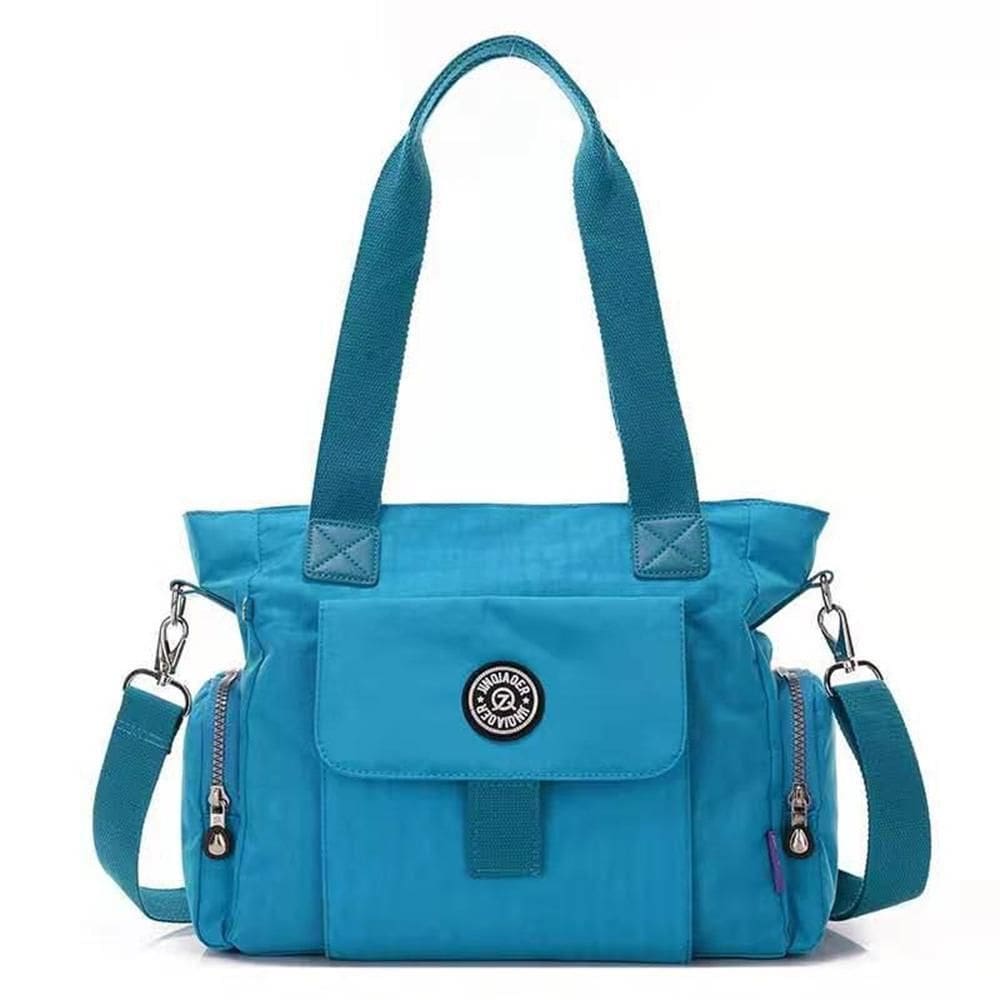 Bolsa Feminina Nylon Ombros Transversal Azul Claro