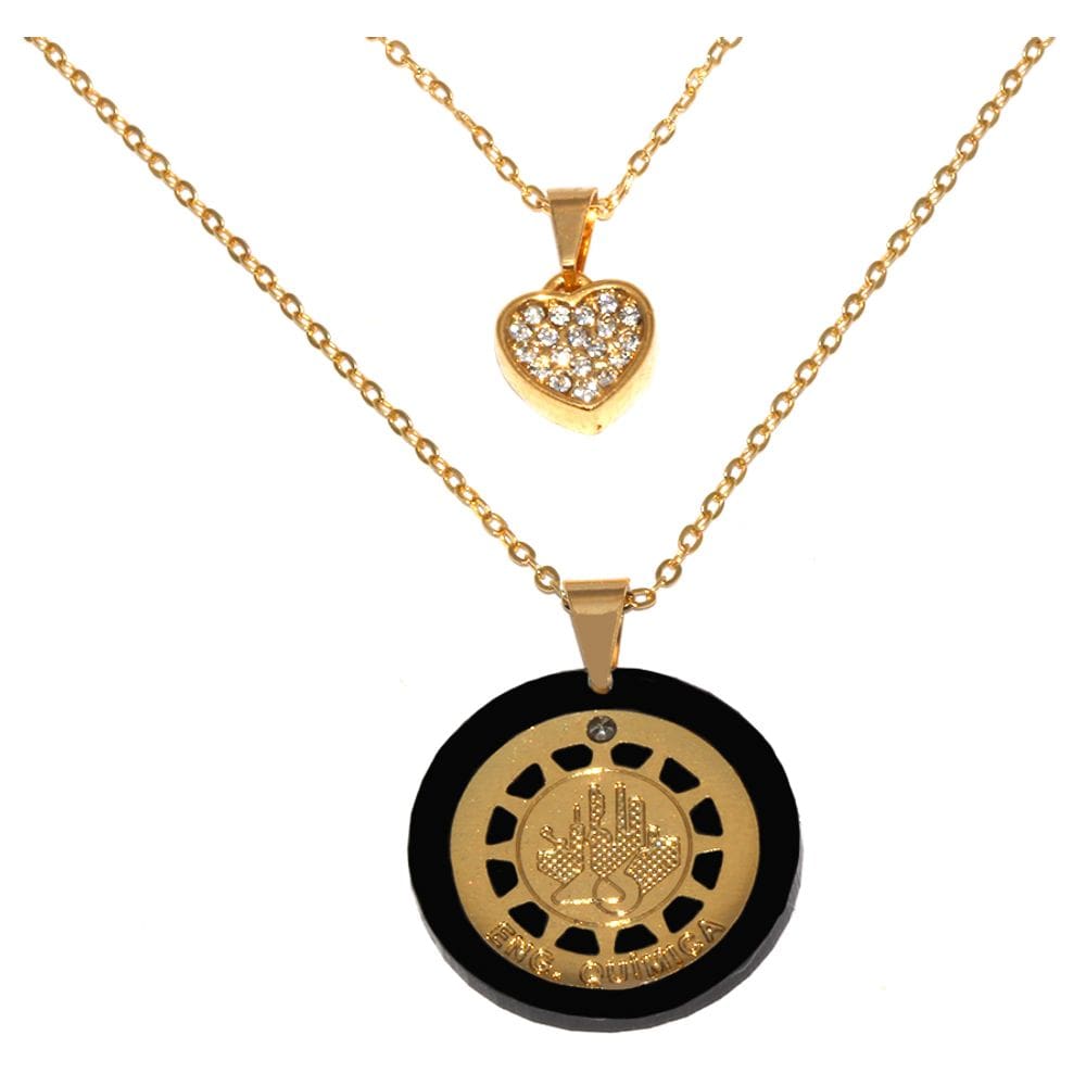 Colar Duplo Engenharia Química Curso Profissão Folheado 18k