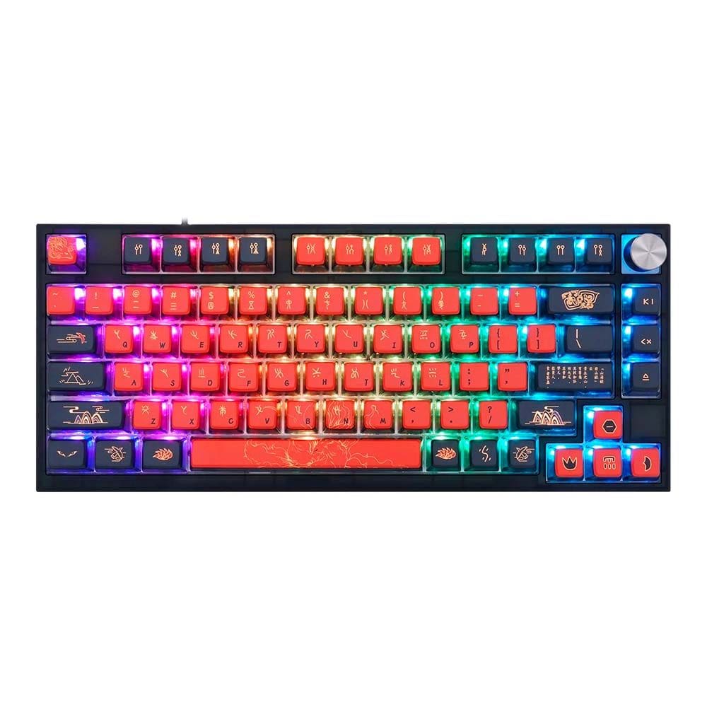 Teclado Gamer Mecânico Skyloong Gk75 Jiuwei, Switch Ktt Red, 3 Modos, Rgb, Hot Swap, 4000Mah, Preto