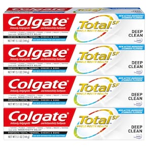 Pasta de dentes Colgate Total Deep Clean 150mL (pacote com 4)