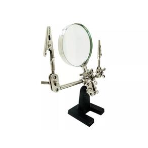 Lupa Com Suporte Garra Pinça Lupa Aumento 3 X Hikari Hl-s10