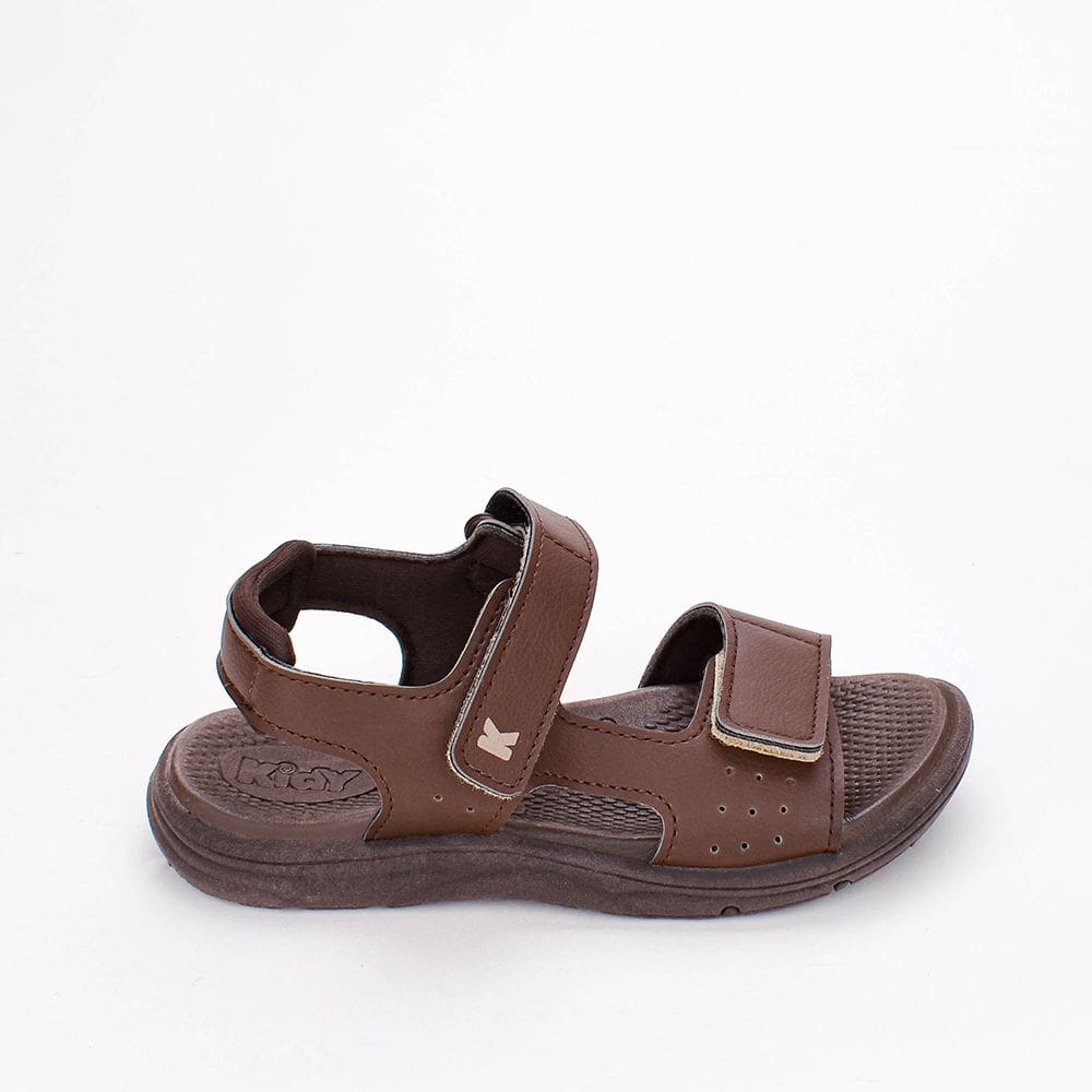 Sandália Infantil Menino Kidy Comfort Fecho Duplo Café