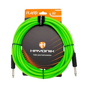 Cabo P/ Instrumentos Hayonik Player P10 x P10 Verde 5 Metros - CB0537