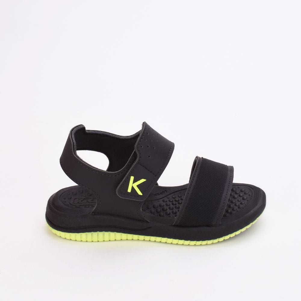 Sandália Papete Infantil Menino Kidy Fly Preto Amarelo Neon