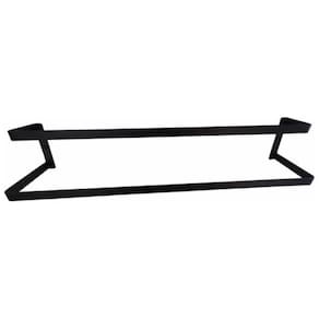 Suporte Porta Toalha Duplo Parede 60Cm Toalheiro Preto Fosco