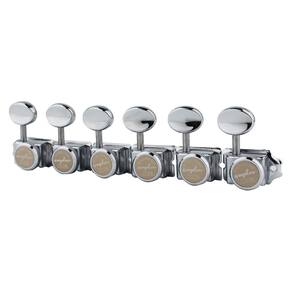 Afinadores de cordas Guitarra Lock Guyker Vintage 6 Inline Chrome