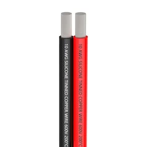 Fio TUOFENG 10 AWG Silicone 2 Condutor de 20 pés (6 m) preto/vermelho