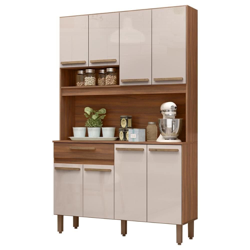 Armario de Cozinha Valparaiso 120 cm com 8 Portas e 1 Gaveta