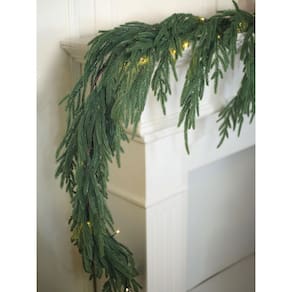 Guirlanda de Natal Ennberuu Real Touch Norfolk Pine 9 pés