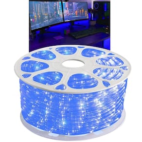 Fita Led SMD Azul Rolo 100 Metros Dupla Face Iluminaçao Perfil Sanca Gesso Decoraçao Sala Quarto Recepçao Loja Casa Gamer