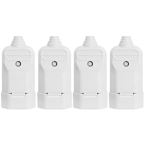 4 Tomada Plug Fêmea Prensa Cabo 3 Pinos Finos 10A Branca