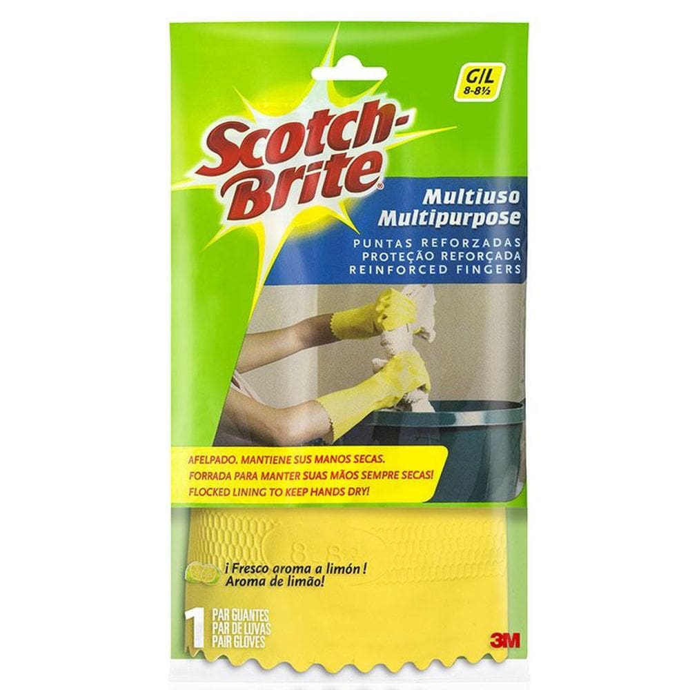 Luva multiuso Scotch-Brite grande limão amarela 3M