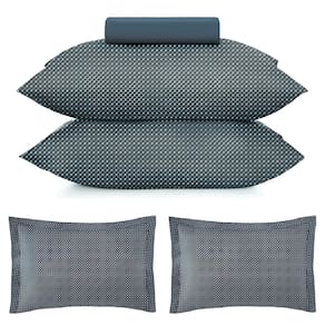 Kit Jogo de Cama Casal 3 Peças e 2 Fronhas Extras Altenburg Toque Acetinado Slim Azul