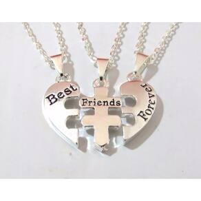 Colar Eternas Amigas Best Friends Folheado a Prata.