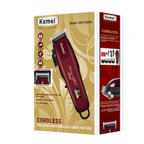 Máquina De Cabelo Profissional Sem Fio Kemei KM-PG2600 Bordô