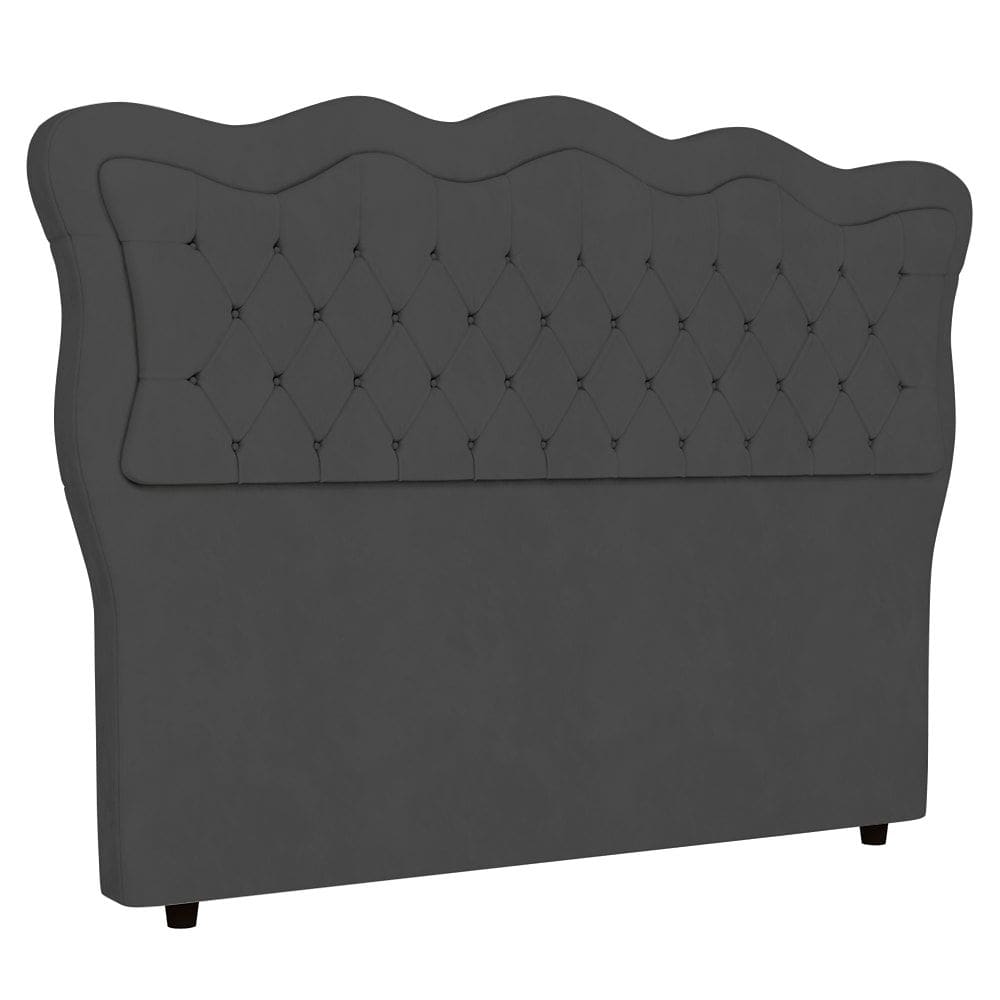Cabeceira Casal King Cama Box 195cm Oregon I02 Veludo Chumbo - Mpozenato