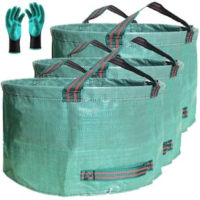 Sacos de jardim de jardim, pacote com 3, 238 litros com luvas de jardinagem Tespher