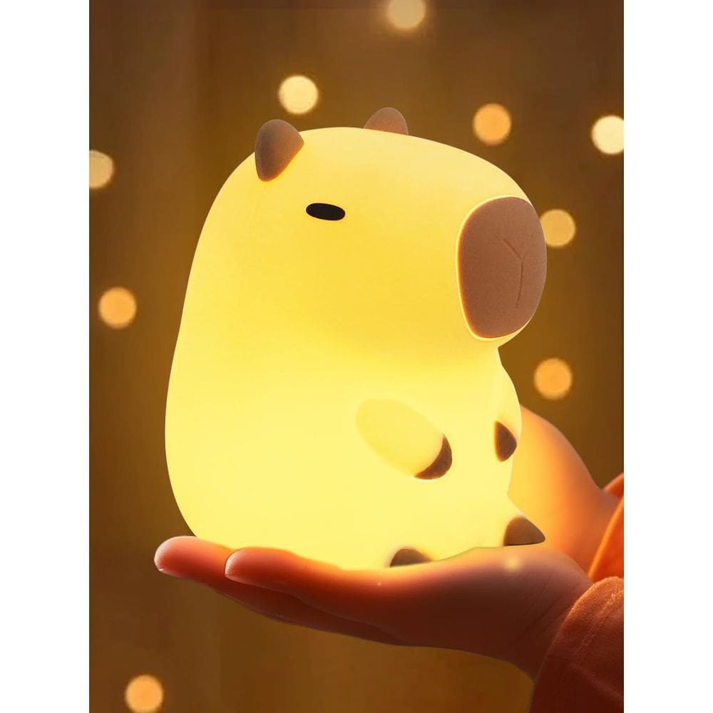 Silicone de capivara yuandiana com luz noturna para quarto de crianças