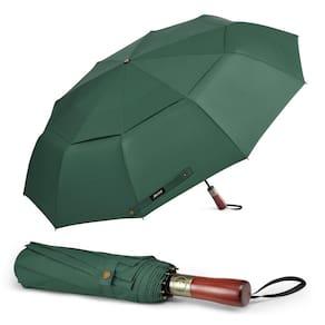 Guarda-chuva de golfe G4Free compacto à prova de vento 137 cm verde escuro