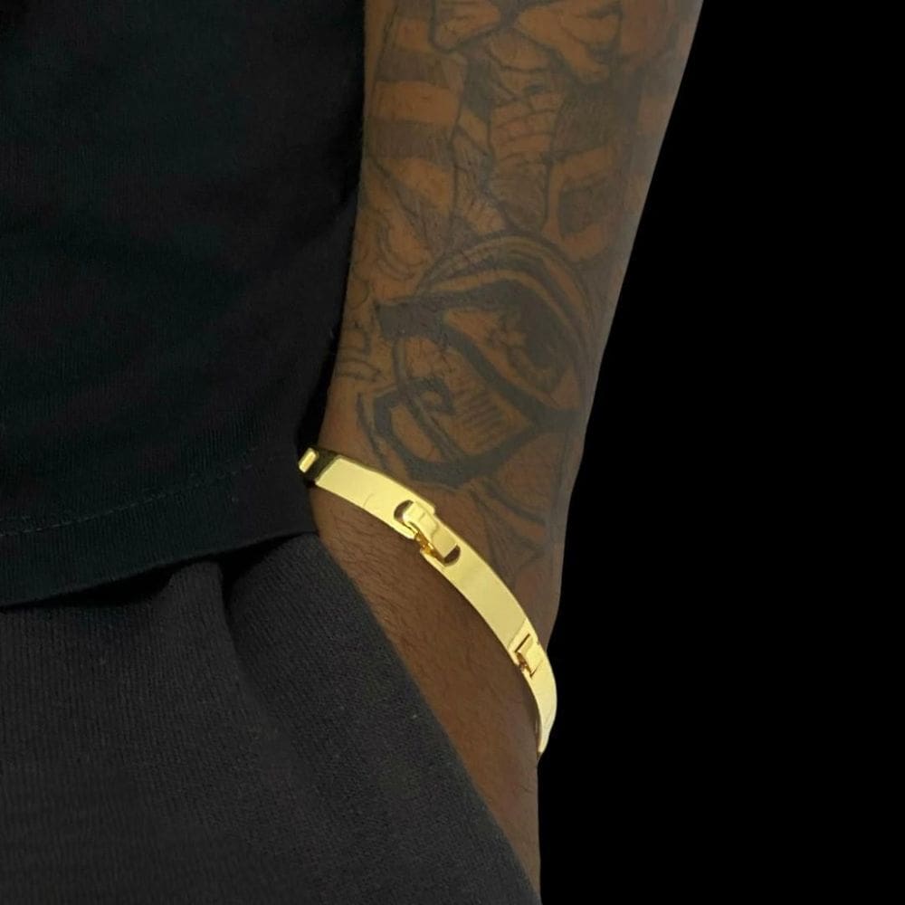 Bracelete Liso 6Mm - Banhado A Ouro 18K