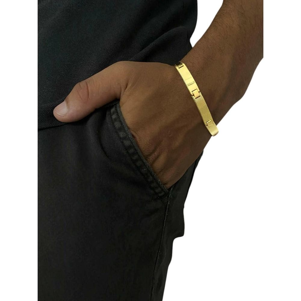 Bracelete Frisado 6Mm - Banhado A Ouro 18K