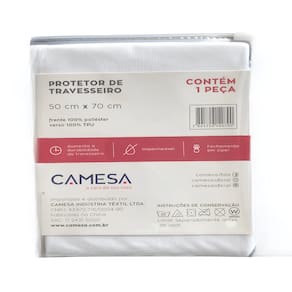 Protetor Impermeável de Travesseiro 50 cm x 70 cm Camesa