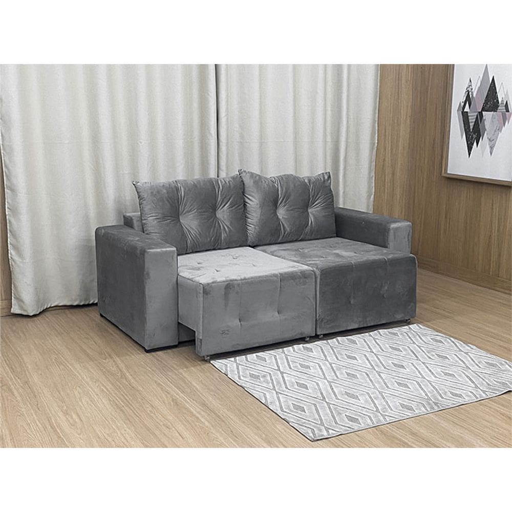 Sofá Retrátil 1,80 m Cinza 502 Esther