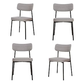 Kit com 4 Cadeiras para Sala de Jantar Mona Yescasa Cinza Claro Corriente