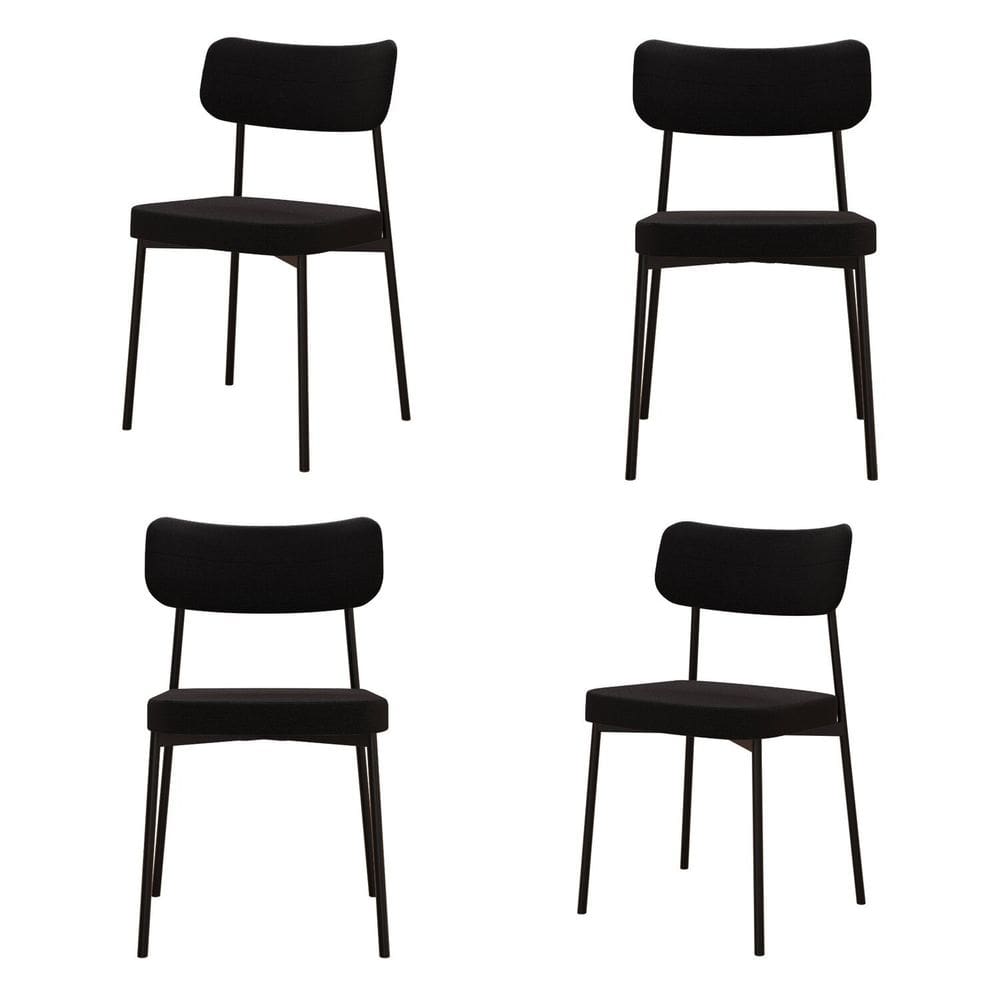 Kit com 4 Cadeiras para Sala de Jantar Mona Yescasa Preto