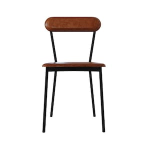 Cadeira Fixa Estofada Vintage Emília com 4 unidades Caramelo/Preto
