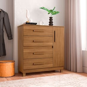 Cômoda Victoria 4 Gavetas 1 Porta - Amêndoa