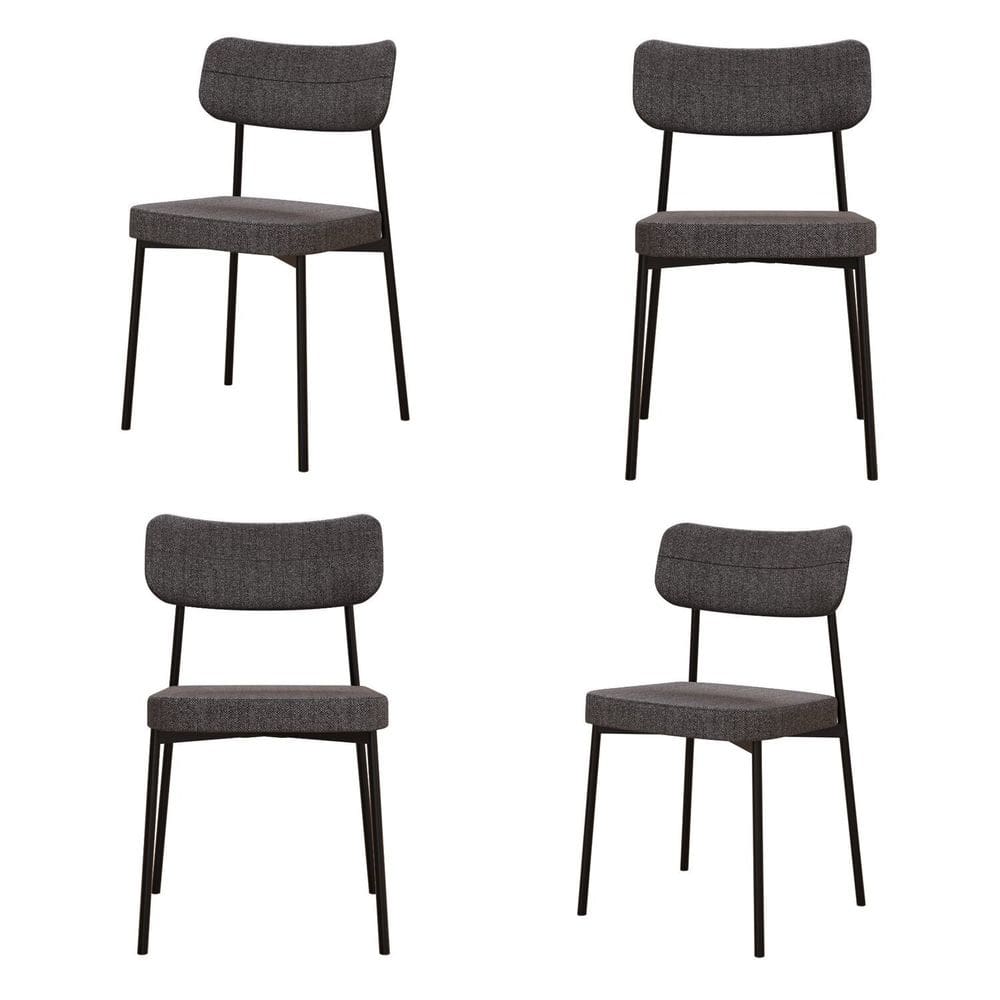 Kit com 4 Cadeiras para Sala de Jantar Mona Yescasa Grafite Corriente
