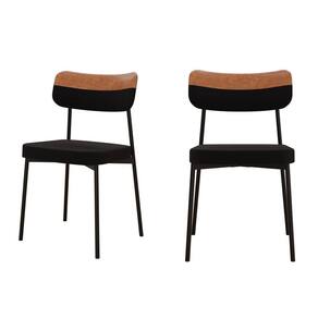 Kit com 2 Cadeiras para Sala de Jantar Mona Yescasa Preto/Caramelo