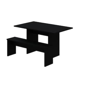 Mesa de Jantar 200x80x74cm 2,5cm com 1 Banco Essence Preto