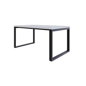 Mesa de Jantar Queens 160cm x90cm x77 cm Branco/Preto