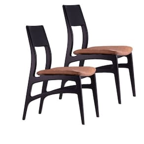 Conjunto 2 Cadeiras Madeira Maciça Alento Ébano/Castanho