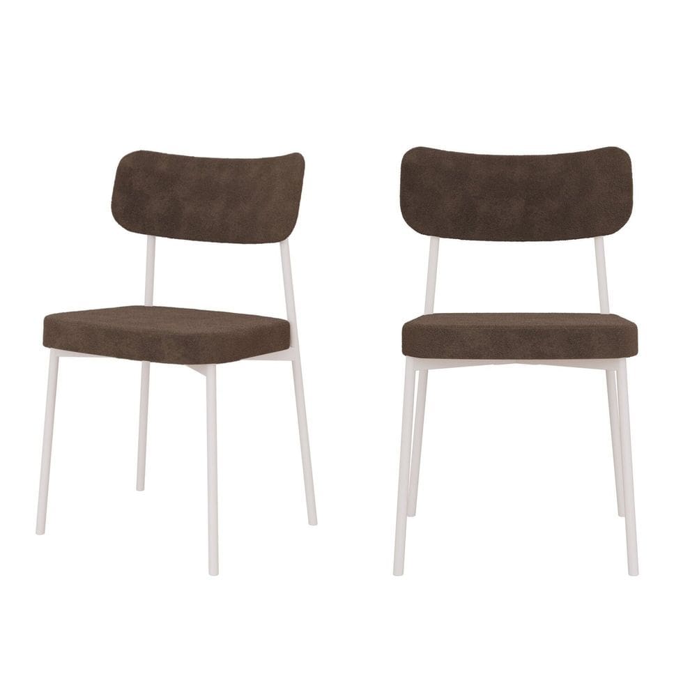 Kit com 2 Cadeiras para Sala de Jantar Mona Yescasa Marrom Castor/Branco