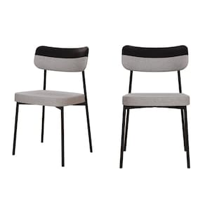 Kit com 2 Cadeiras para Sala de Jantar Mona Yescasa Cinza Claro Corriente/Preto