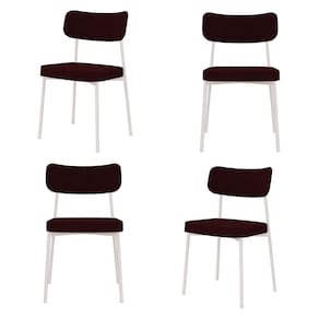 Kit com 4 Cadeiras para Sala de Jantar Mona Yescasa Bordô/Branco